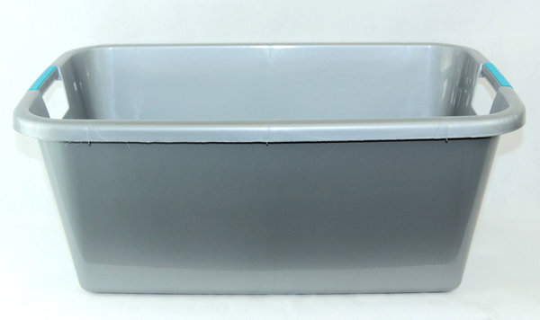 Wäschewanne mit Griffeinlage Wäschekorb 45 Liter Wäschesammler grau